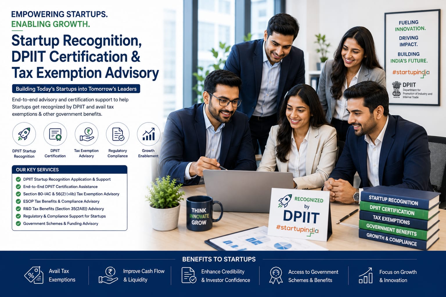 Startup Recognition, DPIIT Certification & Tax Exemption Advisory